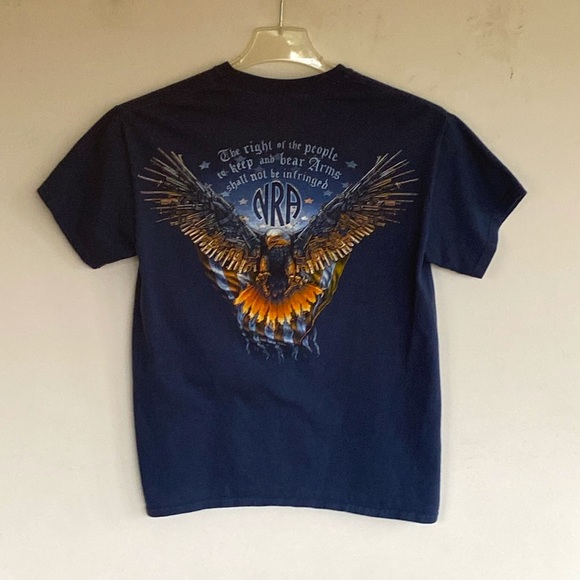 Gildan Men M Ultra Cotton Navy Graphic NRA Second Amendment Short-Sleeve Tee - Picture 2 of 4